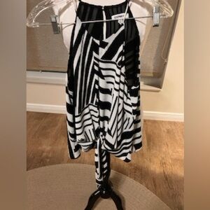 Express Asymmetrical Black and White blouse